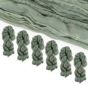 6 Pack Soft Sage Green Photography Backdrop Fabric Set CheeseclothTable runners